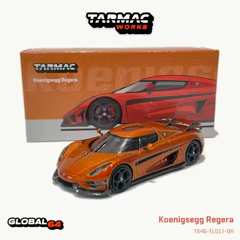 TW In Stock 1:64 Koenigsegg Regera Orange Metallic Black Stripes Diecast Car Model Collection Toys T
