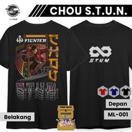 Kaos MLBB Chou STUN Mobile Legends Lengan Pendek Hitam Combed 24s Pria Wanita Crew Neck