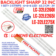 BACKLIGHT LED TV SHARP 32 INC LC 32LE260 32LE265 32LE375 I X LAMPU BL 6K 32LE 32LE260I 32LE265I 32LE