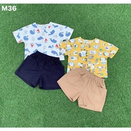 Buttoned Round Neck T-shirt Set for Boys 1-6 Years Old - TN3002