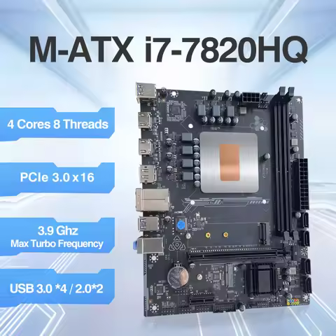 DIY placa mãe LGA 1151 Motherboard CPU Combo Kit Interposer i7 7820HQ 4C8T 2.9-3.9Ghz DDR4 placa bas