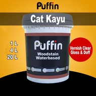 Cat Vernis Puffin Woodstain Waterbased 1L cat kayu vernis kayu clear