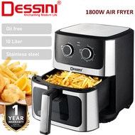 DESSINI ITALY 10L Electric Air Fryer Convection Oven Toaster Timer Oil Free Roaster Breakfast Machin