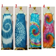 Tie-Dye Long Dress With Tie Neck