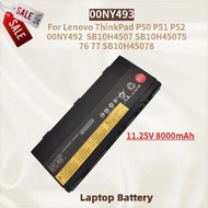 00NY493 11.25V 8000mAh Laptop Battery For Lenovo ThinkPad P52 P51 P50 00NY492 SB10H4507 SB10H45075 7