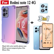 3 in 1 Redmi Note 12 4G 5G 12 11 Pro Plus Pro+ 5G 11S Matte Ceramic Tempered Glass with Silicone Shockproof Case