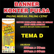 spanduk / banner KONTER PULSA BENTUK BERDIRI desain TERBARU!!!