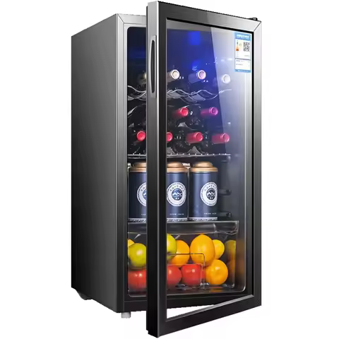 2026 90L Small Table Mini Display Fridge for Office/Home/Apartment Drinks/Soda with Glass Door Wine 