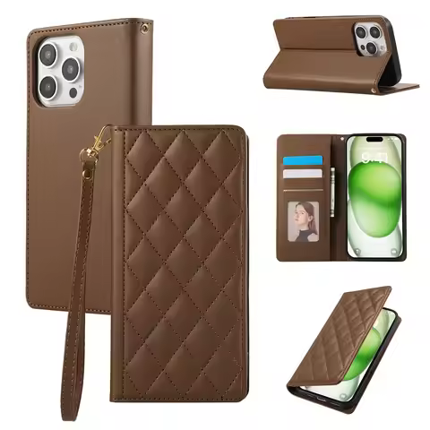 Magnetic Closed Case For Sharp Aquos Sense 9 8 7 6 4 Rhombus Leather Lanyard 3 Cards Wallet Cover Fo