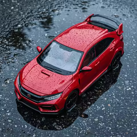 1:18 Honda Civic Type R FK8 2020 Compact Hatchback Alloy Metal Diecast Model Car Home Decoration And