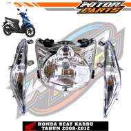 WITOR - Tameng Depan Lampu Dan Reflektor Sen Motor Honda Beat Karbu Th 2008-2012 Hitam / Tameng Body