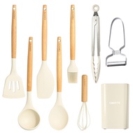 CAROTE CAROTE 9-piece kitchen tool set, silicone cookware set, spatula, ladle, tongs, whisk, spatula