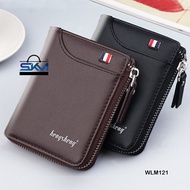 SKM Men's Simple Leather Coin Zipper Purse Wallet WLM121
