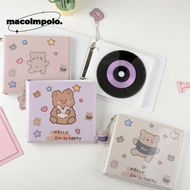 CD  Holder, CD Storage Cartoon Bear CD Storage Album, Portable Collect Book Loose-leaf Cards Holder 