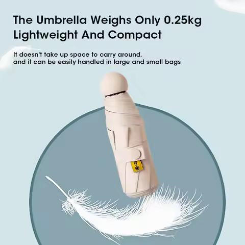 Mini Capsule Umbrella Portable Sunscreen Umbrella Multi Functional Sunlight Rainproof Umbrella Windp