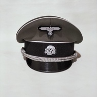 Topi Pet Visor Waffen SS Jerman WW2 Hijau versi B kostum cosplay