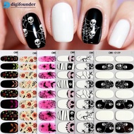 DGF  Halloween Spider Web Ghost Glow in Dark Nail Polish Strips Nail Wraps Stickers Self-Adhesive Na
