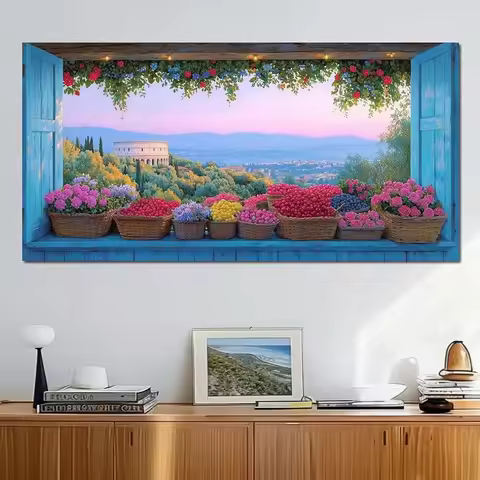 Modern Aesthetic Lemon Grove Under Blue Shutters Art Posters Prints Magnificent View Of Tuscan Garde