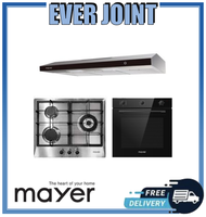Mayer MMSS633 [60cm] 3 Burner Stainless Steel Gas Hob + Mayer MMSL902BE [90cm] Slimline Hood + Mayer MMDO8R [60cm] Built-in Oven with Smoke Ventilation System Bundle Deal!!