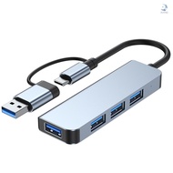 Type C to USB 3.0 Hub 4 Ports 4-in-1 Docking Station Ultra Slim USB Splitter Plug and Play   Compatible with MacBook Pro/Air Surface Pro PS4 XPS PC Flash Drive