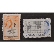 Tristan da Cunha  , MINT, LOOSE STAMP, 2 PIECE ONLY FOXING HINGED