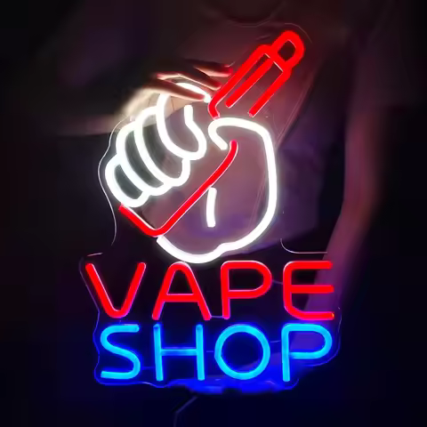 VAPE Shop Neon Sign for Smoke Shop LED Light Up E-cigar Business Store Sign Logo Wall Decor Birthday