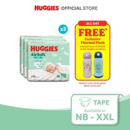 mother and baby Huggies AirSoft Tape Super Jumbo Pack - NB78S70M60L50XL44XXL34 (3 Packs)