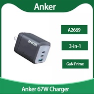 Original Anker Prime GaN 67W A2669 Multi Port Charger USB C Compact Plug TypeC Fast Charging Suitabl