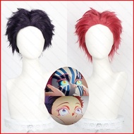 DC2 Demon Slayer Akaza Hakuji Cosplay Wig Anime Hair Hairpiece Heat Resistant Halloween Party
