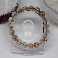 【透體煙花閃耀 $290】天然高品黑金超七手串 10mm 滿滿金銅雙色髮絲/雲母片 招財能量之王 彩虹站面交
