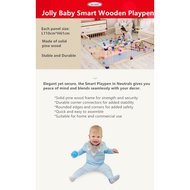 JollyBaby Wooden Playpen 6 panel with door