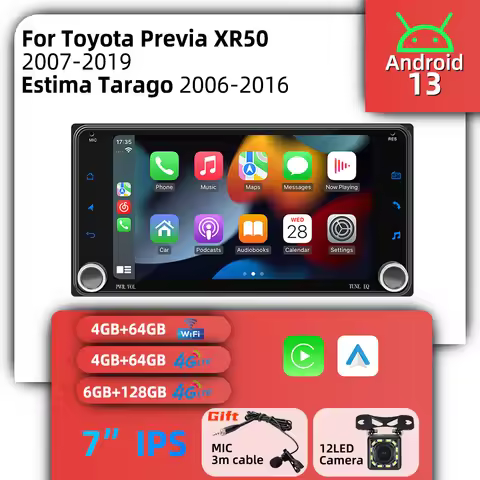 Car Multimedia 7" Screen Android for Toyota Previa XR50 2007-2019 Estima Tarago 2006-2016 Carplay Au