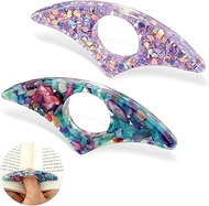 2 Pcs Book Page Holder, Rhinestones Thumb Book Page Holder, Book Accessories for Reading Lovers, Gli