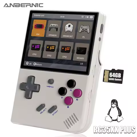 ANBERNIC RG35XX Plus Handheld Game Console 3.5" IPS Screen With 3300mAh Linux System Retro Games Con