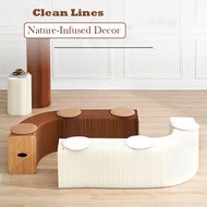 Eco-Friendly Furniture | Extendable Ottoman Stool Bench | Space-Saving Concertina Fold & PU Leather 