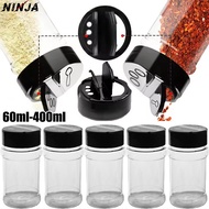 6-2Pcs Butterfly Lid Seasoning Box - Barbecue Seasoning Jar - Salt Pepper Shaker Container - Clear S