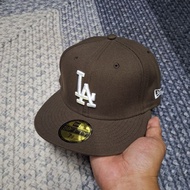 CHOCOBROWN LOS ANGELES DODGERS LA LOGO 59FIFTY FITTED FLATBRIM CAP/HAT BY NEW ERA