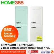 Europace 2 Door Bottom Mount Retro Fridge 170L ER7178A [ER7178AGN / ER7178AWH]