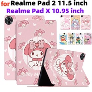 for OPPO Realme Pad X 10.95 inch 2022 Realme Pad 2 11.5" PU Leather Stand Cartoon Pattern Cover With