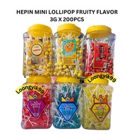 HEPIN MINI LOLLIPOP FRUITY FLAVOR 200PCS HALAL