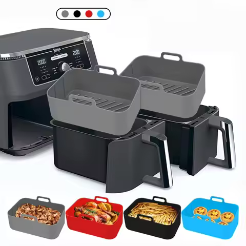 2 Random Silicone Liners Reusable Baking Tray for Ninja DZ201 DZ550 DZ401 Double Zone Airfryer Acces