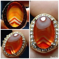 Agate Ring Agate Agate Crystal Motif Image Uphold Antique