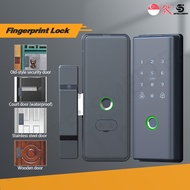Digital lock metal gate HDB Door Lock Smart Fingerprint Grill Gate Door Locks Digital Password Lock
