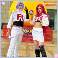 POKEMON Cosplay Costume Team Rocket JESSIE JAMES Cosplay Costume Wig Halloween Role Play Dress up Ca