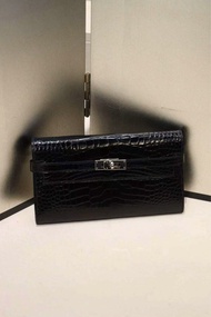 Hermes 鱷魚皮銀包