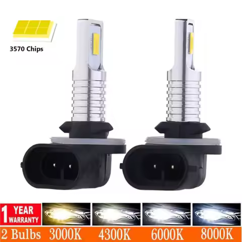 2Pcs CSP 880 881 H27W/2 H27W/1 H27 LED Bulb H27W 12000LM 6000K 4300K 12000K Car Fog Light Driving Da