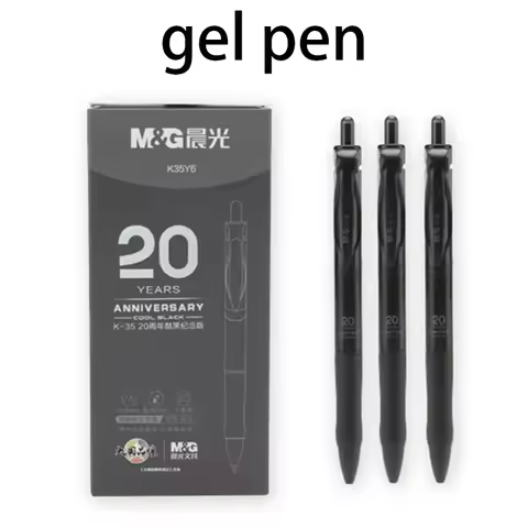 M&G Gel Pen, Black 0.5mm, Click Action, Replaceable Refill, Suitable for Gifts, Students, Office, an