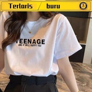 baju t shirt perempuan lengan panjang viral murah Versi Korea Musim Panas Wanita Kolar Bulat Putih Ulzzang T-Shirt Lengan Pendek untuk Pelajar Perempuan T-Shirt Lengan Tengah Longgar