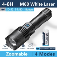 Smiling Shark SD-5212-M80 LED Flashlight Torch Light 8400LM High Power Rechargeable 26800 Battery 55