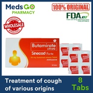SINECOD FORTE 8 Tablets - Butamirate Citrate 50mg (cough medicine)